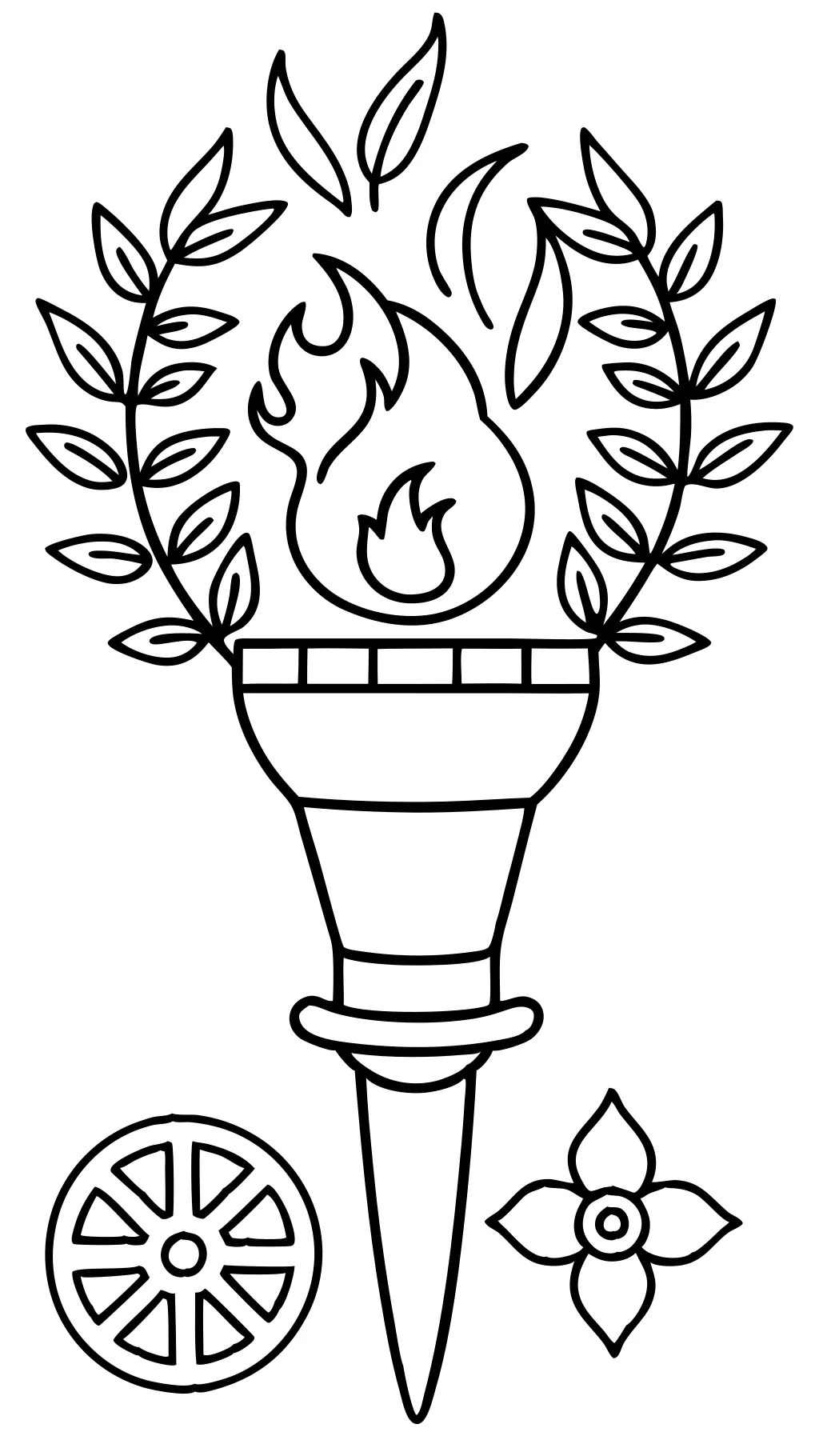 coloriage de torche olympique